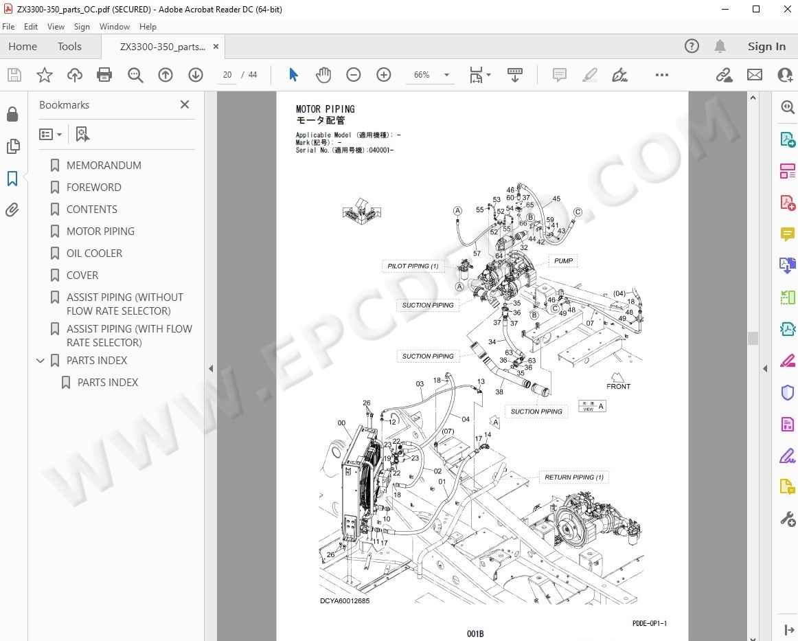 Hitachi Excavator ZX330-5G ZX350H-5G ZX350K-5G parts +